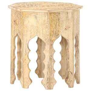 vidaXL Side Table Whitewashed wood Solid mango wood Medium