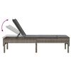 vidaXL Sun Lounger with Cushion Grey 55x200x44cm Poly Rattan