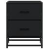vidaXL Bedside Cabinet Set of 2 Black Engineered wood, steel Medium