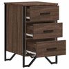 vidaXL Bedside Cabinet Brown Oak Engineered Wood and Metal Medium