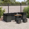 vidaXL Garden Sofa Set with Cushion with Storage Manual 10 pcs Black