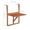 vidaXL Balcony Table Brown Solid Acacia Wood Compact Foldable