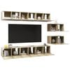 vidaXL TV Cabinet Set of 8 Sonoma oak Engineered wood 8 pieces set