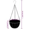 vidaXL Hanging Planter Black Steel 15.7 in x 24.8 in Hanging Planter