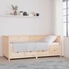 vidaXL Day Bed Natural Pine Solid pine wood Twin Day Bed Rectangular