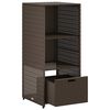 vidaXL Garden Storage Cabinet Brown PE Rattan, Powder-Coated Steel