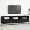 vidaXL TV Cabinet Black Oak 59.06 x 11.81 x 17.52 in Engineered Wood