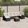 vidaXL Garden Sofa Set Black, Cream white
