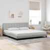 vidaXL Bed Frame without Mattress "Hanko" Light Gray 76"x79.9" Velvet