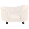 vidaXL Dog Sofa Cream Plush (80% polyester, 20% cotton), solid fir wood