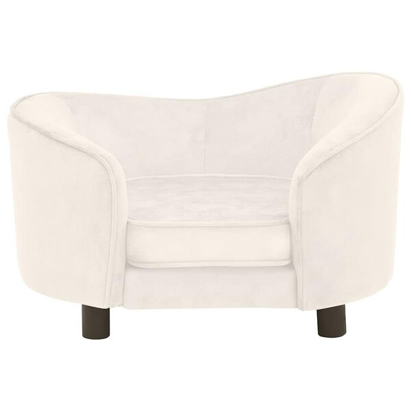 vidaXL Dog Sofa Cream Plush (80% polyester, 20% cotton), solid fir wood