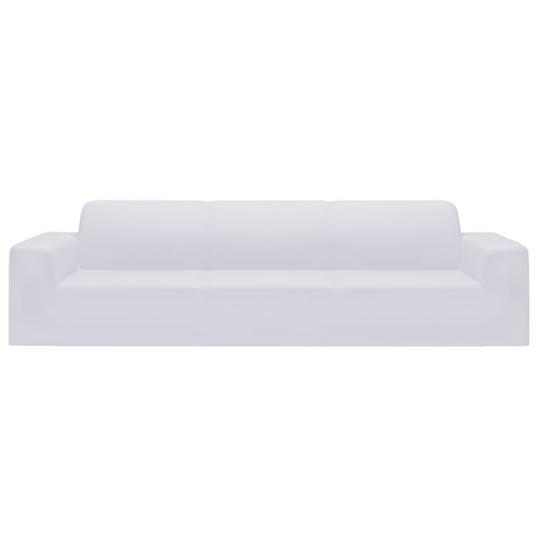 vidaXL Couch Slipcover White 100% Polyester jersey Large