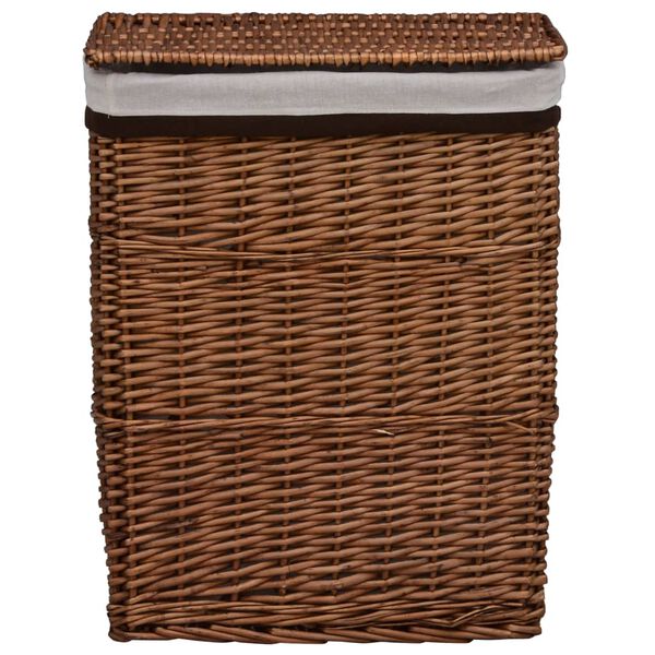 vidaXL Laundry Basket Brown Willow