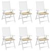 vidaXL Chair Cushion Set of 6 Beige Oxford fabric (100% polyester)