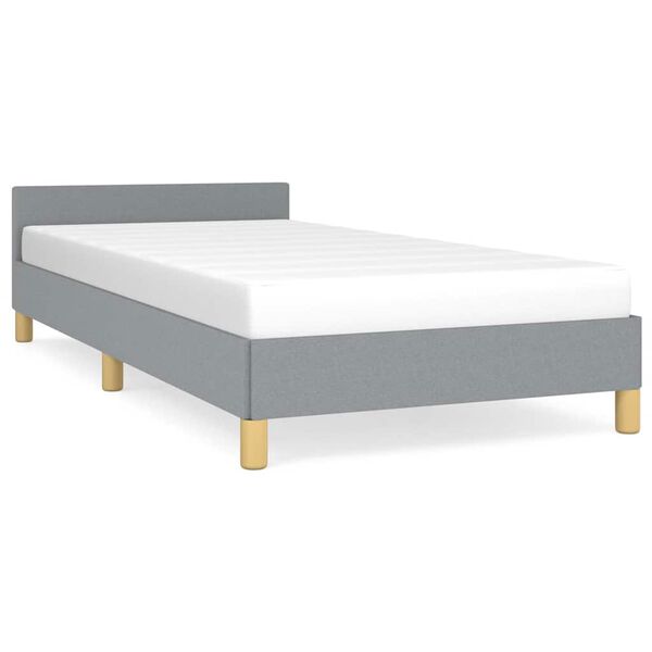 vidaXL Bed Frame With Headboard Light grey