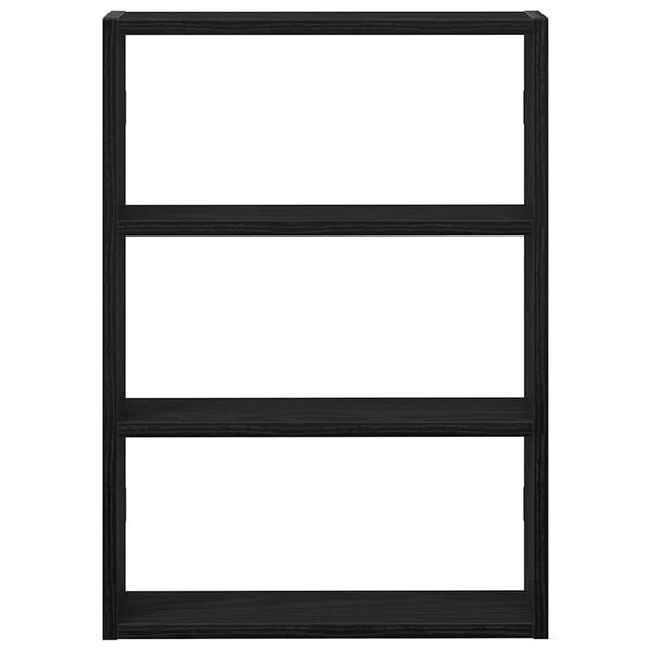 vidaXL Wall Shelf Black Engineered wood 16.9x3.5x23.6 in Wall Shelf