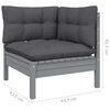 vidaXL Garden Corner Sofa Grey Solid pinewood 25.0 in x 25.0 in x 24.6 in