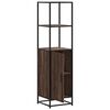 vidaXL Highboard Brown Oak Engineered Wood, Metal Tall Highboard