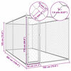 vidaXL Outdoor Dog Kennel Silver Galvanized Steel 150.4 x 75.6 x 72.8 in
