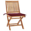 vidaXL Folding Patio Chairs with Cushions 8 pcs Solid Teak Wood