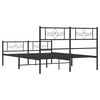vidaXL Bed Frame Black Powder-Coated Steel Full Bed Frame Rectangular