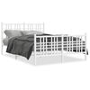 vidaXL Bed Frame White Steel 55.1 x 74.8 in Bed Frame Rectangular