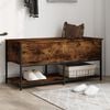 vidaXL Storage Bench Smoked Oak Engineered wood Medium Adjustable Feet
