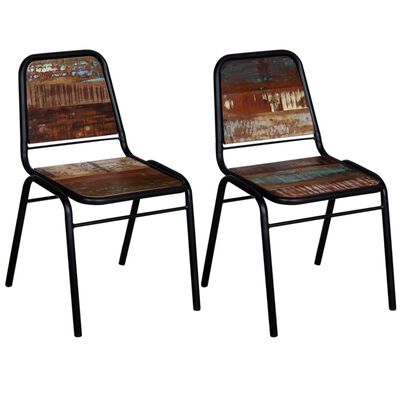 vidaXL Dining Chairs 2 pcs Solid Reclaimed Wood