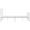 vidaXL Bed Frame White Powder-Coated Steel 47.2x74.8 in Small Double