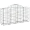 vidaXL Gabion Basket Set of 5 Silver Galvanized iron Large