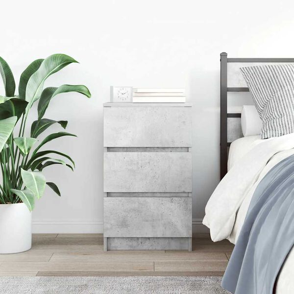 vidaXL Bedside Cabinet Concrete Grey Engineered Wood Medium