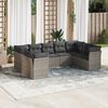 vidaXL Garden Sofa Set Grey PE Rattan, Powder-Coated Steel, Polyester, Foam