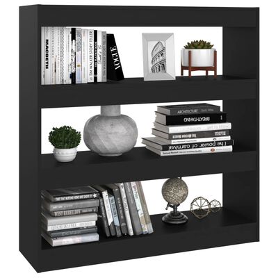 vidaXL Book Cabinet/Room Divider Black 39.4"x11.8"x40.6"