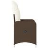 vidaXL Reclining Garden Chair Brown PE rattan, powder-coated steel Medium