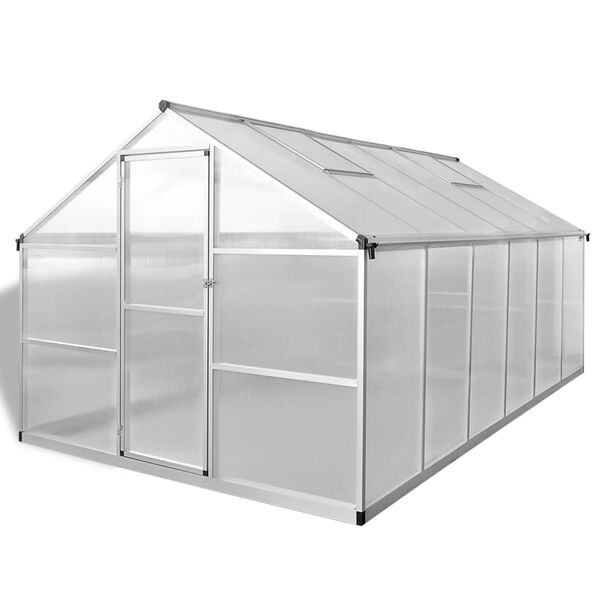 vidaXL Greenhouse Aluminum Aluminum frame and polycarbonate panels Large
