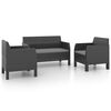 vidaXL Garden Lounge Set Anthracite Polypropylene with rattan look Medium