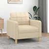 vidaXL Sofa Chair Cream Fabric (100% polyester), Metal, Textilene Single