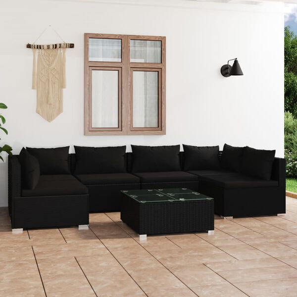 vidaXL Garden Lounge Set Black