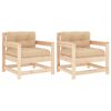 vidaXL Garden Chair Beige Solid pine wood Medium Modular Armchair