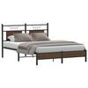 vidaXL Bed Frame without Mattress Brown Oak 55.1x78.7” Engineered Wood