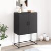 vidaXL Highboard Black Steel Medium Highboard Rectangular Industrial