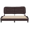 vidaXL Bed Frame Dark Brown Polyester Queen Bed Frame Waveform