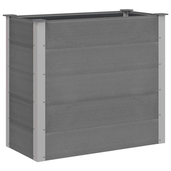 vidaXL Raised Bed Gray Wood-plastic composite, Aluminum 39.4x19.7x35.8 in
