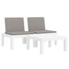 vidaXL Garden Lounge Set White, Grey Polypropylene, Polyester Medium
