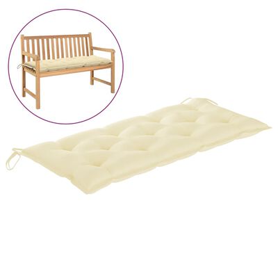 vidaXL Garden Bench Cushion Cream White 47.2"x19.7"x2.8" Fabric