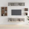 vidaXL TV Cabinet Set Set of 8 Concrete Grey Engineered Wood