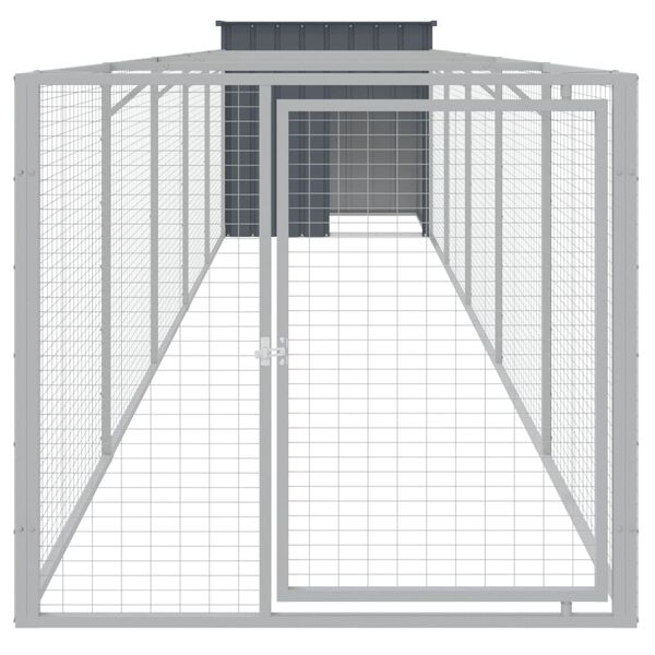 vidaXL Dog House Anthracite Galvanized Steel Large Durable Dog House