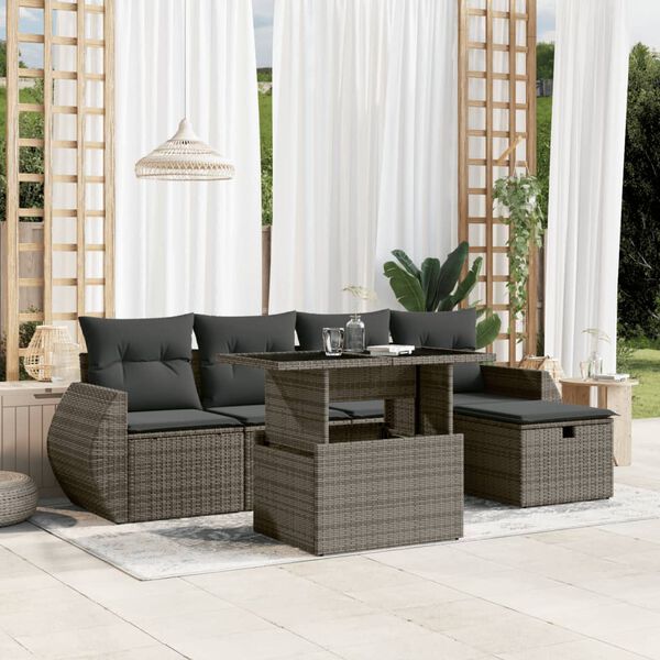 vidaXL Garden Sofa Set Grey, Dark Grey