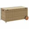 vidaXL Garden Storage Box Mix Beige PE Rattan Large Garden Storage Box