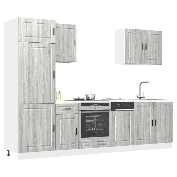 vidaXL Kitchen Cabinet Set Gray Sonoma Engineered Wood Large